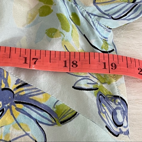 Liz Claiborne Floral Shirt Button Down Silk - Picture 3 of 10